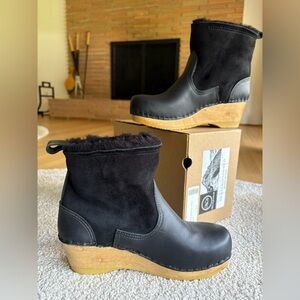 No.6 Brand New shearling clog wedge heel boots 39